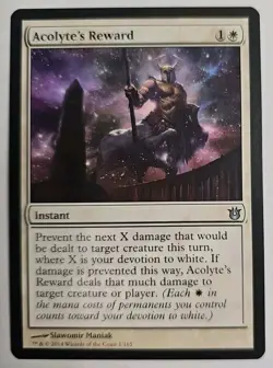 MTG Magic The Gathering Card Acolyte's Reward Instant White Born Of The Gods - Image 1