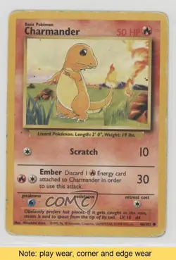 Charmander Pokemon Base Set #46 1999 READ 5c9 - Image 1