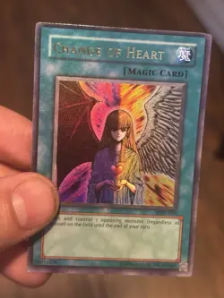 Yugioh Change of Heart MRD-060 Ultra Rare Unlimited ORIGINAL PRINT HOLO BLEED LP - Image 4