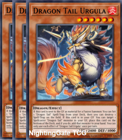 YUGIOH x3 JUSH-EN004 DRACOTAIL URGULA - RARE 1st EDITION - Image 1