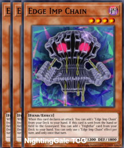 YUGIOH x3 JUSH-EN012 EDGE IMP CHAIN - RARE 1st EDITION - Image 1