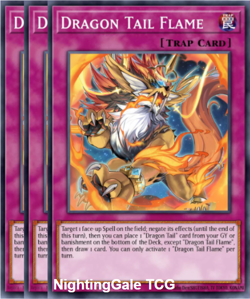 YUGIOH x3 JUSH-EN011 DRACOTAIL FLAME - RARE 1st EDITION - Image 1