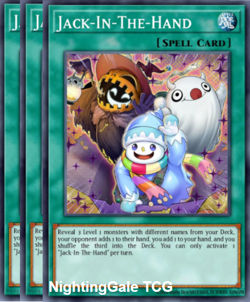 YUGIOH x3 JUSH-EN054 JACK-IN-THE-HAND - RARE 1st EDITION - Image 1