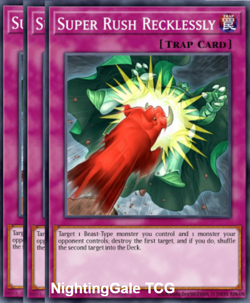 YUGIOH x3 JUSH-EN055 SUPER RUSH RECKLESSLY - RARE 1st EDITION - Image 1