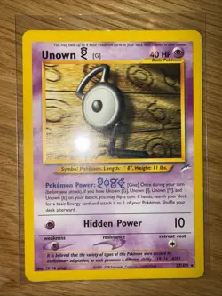 Unown G 27/105 Rare Neo Destiny Pokemon Card - Image 1