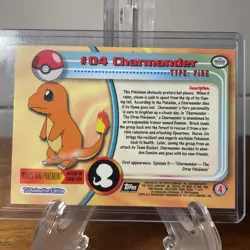 Topps Series 1 Charmander 04 MINT -Pokemon Card- Black Logo (6s) - Image 2