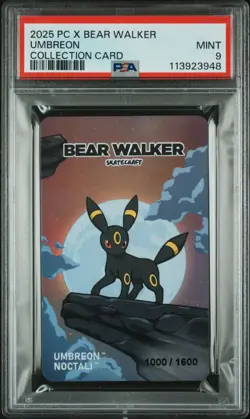 PSA 9 Pokemon Center X Bear Walker Pokemon Umbreon Card Serialized 1000/1600 - Image 1