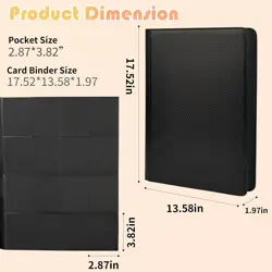 1000+ Pockets Trading Card Binder, 16 Pocket Ringless Side Loading Card Holder - Image 2