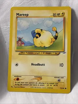 Pokemon Card Neo Destiny 1st Edition Mareep 75/105 WOTC Near Mint! - Image 1
