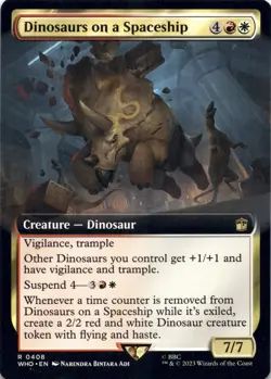 Dinosaurs on a Spaceship (Extended Art) Doctor Who - Magic MTG NM - Image 1
