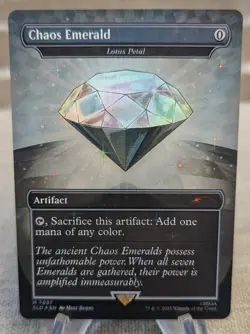 MTG Secret Lair White Chaos Emerald Foil Lotus Petal Sonic the Hedgehog Magic - Image 1