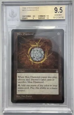 MTG 1998 Mox Diamond - Stronghold - BGS 9.5 Gem Mint MT - Reserved List - Image 1