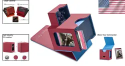 Luxury Faux Leather Card Deck Box for MTG Commander - Patented Design with Ma... - Image 2