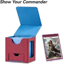 Luxury Faux Leather Card Deck Box for MTG Commander - Patented Design with Ma... - Image 4