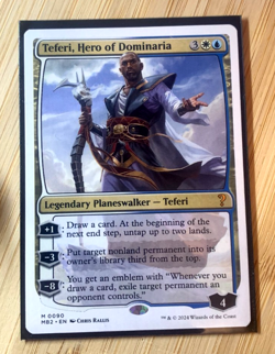 Teferi, Hero of Dominaria (White Border) Mystery Booster 2 Regular MTG NM - Image 1