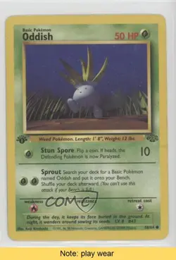 Oddish 1st Ed. Pokemon Jungle #58 1999 READ u3f - Image 1