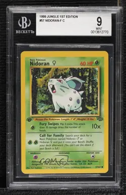Nidoran F 1st Ed. Pokemon Jungle BGS 9 MINT 1999 3c7 - Image 1