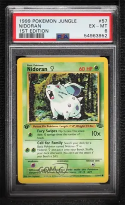 Nidoran F 1st Ed. Pokemon Jungle PSA 6 1999 0y2r - Image 1