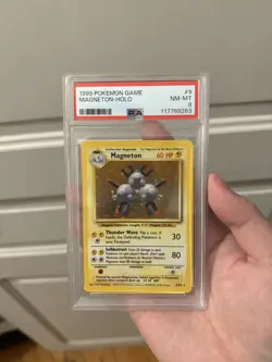 1999 POKEMON BASE SET UNLIMITED #9 MAGNETON-HOLO PSA 8 - Image 1