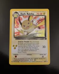 2000 Pokemon Team Rocket Dark Raichu 83/82 SWIRL Holo SECRET RARE LP - Image 4