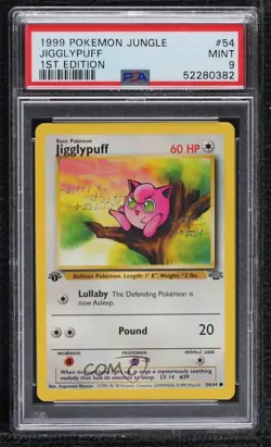 Jigglypuff 1st Ed. Pokemon Jungle PSA 9 MINT 1999 2f4 - Image 1