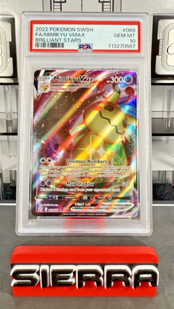 2022 POKEMON SWSH BRILLIANT STARS MIMIKYU VMAX 069/172 FULL ART - PSA 10 - Image 1