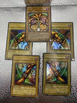 Yugioh! Exodia The Forbidden One Full Set LOB Head And Arm Creased - Image 1