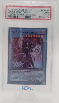 YUGIOH! PSA 9 2022 Magician of Chaos LDS3-EN089 Ultra Rare 1st Edition RED NAME - Image 1