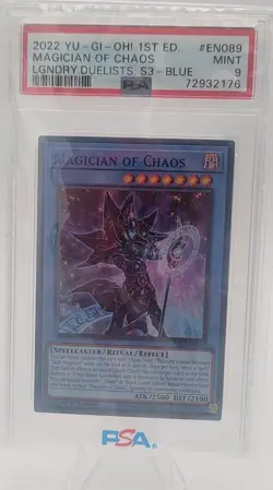 YUGIOH! PSA 9 2022 Magician of Chaos LDS3-EN089 Ultra Rare 1st Edition BLUE NAME - Image 1