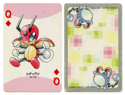 2000 Ledian Queen of Diamonds Pokemon Silver Part 2 Playing Card Japan Original - Image 1