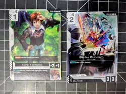 Gundam TCG Promo Card Set ST04-002 STRIKE GUNDAM ST04-010 Kira Yamato English - Image 1
