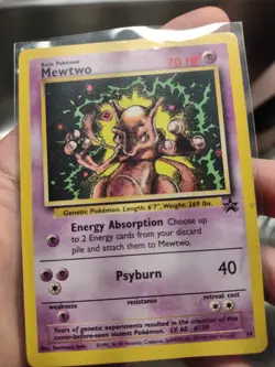 Pokemon TCG Wizards Nintendo Mewtwo #14 Black Star Promo Card LP Condition - Image 3