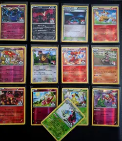 Vintage Pokemon Card Logo League Stamp Reverse Holo LP-MP Bundle x13 - Image 1