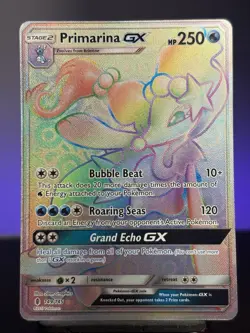 Primarina GX 149/145 Guardians Rising Full Art Secret Rare Holo Pokemon Card LP - Image 1