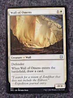 Wall of Omens Magic the Gathering Commander Forgotten Realms Mint MTG (DS3D1K5) - Image 1
