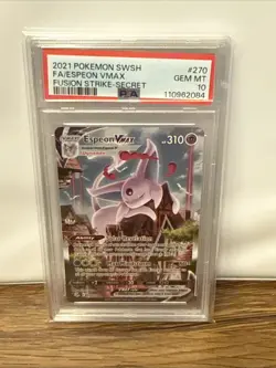 2021 POKEMON SWORD & SHIELD FUSION STRIKE SECRET FULL ART/ESPEON VMAX PSA 10 - Image 1