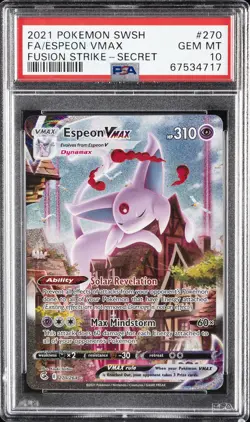 2021 POKEMON SWORD & SHIELD FUSION STRIKE SECRET FULL ART/ESPEON VMAX PSA 10 - Image 1