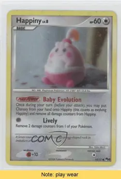 Happiny Pokemon Organized Play Promotional Series 8 #14 2008 READ 2f4 - Image 1