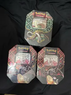 Pokemon TCG Paldean Fates Set of 3 Tins Brand New & Sealed Charizard Promo (2) - Image 1