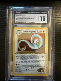 Pokemon Gym Heroes Erika's Dragonair 1st Edition Holo 4/132 CGC 10 GEM MINT - Image 1