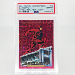 PSA 10 Marvel Card Daredevil 12 Pink Laser /992 Upper Deck Masterpieces [10] - Image 1
