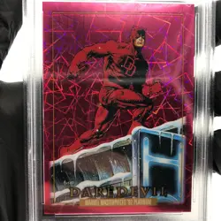 PSA 10 Marvel Card Daredevil 12 Pink Laser /992 Upper Deck Masterpieces [10] - Image 2