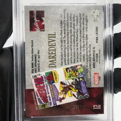 PSA 10 Marvel Card Daredevil 12 Pink Laser /992 Upper Deck Masterpieces [10] - Image 3