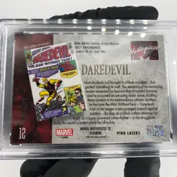 PSA 10 Marvel Card Daredevil 12 Pink Laser /992 Upper Deck Masterpieces [10] - Image 4