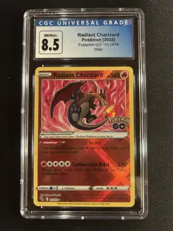 CGC 8.5 NM/MINT+ Radiant Charizard 11/78 Pokemon GO - 2022 Pokemon Card TCG - Image 1