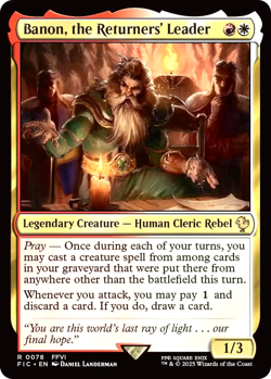 MTG Banon, the Returners' Leader 78 Rare Surge Foil Final Fantasy Commander - Image 1