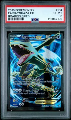2015 POKEMON XY ROARING SKIES #104 FULL ART/RAYQUAZA EX PSA 6 - Image 1