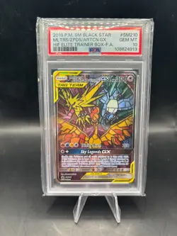Moltres Zapdos Articuno GX Hidden Fates Black Star Promo SM210 PSA 10 Pokemon - Image 1