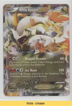 White Kyurem EX Pokemon Black & Legendary Treasures #101 READ 2f4 - Image 1