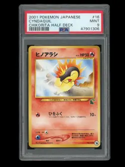 Pokemon PSA 9 Mint Cyndaquil Japanese Totodile Chikorita Deck Promo Card #16 - Image 1